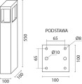 Lampa ogrodowa słupek stojący na E27  SQUER 55