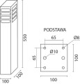 Lampa ogrodowa stojący alu. słupek na E27 ARKAD 255 XL
