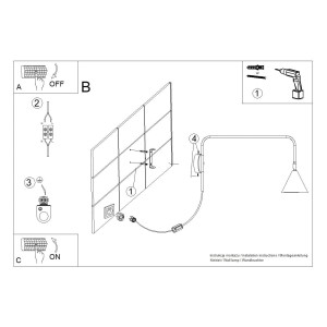 Lampa ścienna NOX złota kinkiet SL.1698 SOLLUX LIGHTING