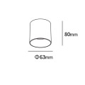 Lampa sufitowa tubka prawa natynkowa Tom czarna LED CCT LP-4848/1RM BK