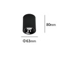 Lampa sufitowa tubka prawa natynkowa Tom czarna LED CCT LP-4848/1RM BK