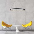 Lampa wisząca Ring 80 cm czarna LED CCT LP-909/1P L BK CCT