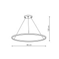 Lampa wisząca Ring 80 cm czarna LED CCT LP-909/1P L BK CCT