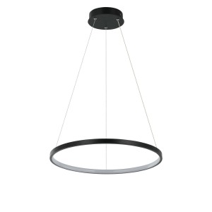 Lampa wisząca Ring 40 cm czarna LED CCT LP-909/1P S BK CCT