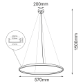 Lampa wisząca ring led  Agari 2 obiegi  57cm czarna 4000K 5322 