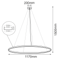 Lampa wisząca ring led Agari 2 obiegi 117cm czarna 3000K 5340 