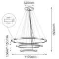 Lampa wisząca potrójny złoty ring led wewnętrzny Agari multi 117-87-57 ZŁ mat 4000K 5421