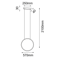 Lampa wisząca czarny ring led Agaro Z 57cm 1 obieg  4000K 5302 
