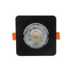 Ruchome kwadratowe oczko podtynkowe Plus czarne LED CCT LP-1506/1RS BK Square