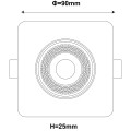 Ruchome kwadratowe oczko podtynkowe Plus czarne LED CCT LP-1506/1RS BK Square
