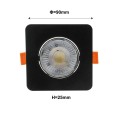 Ruchome kwadratowe oczko podtynkowe Plus czarne LED CCT LP-1506/1RS BK Square