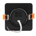 Ruchome kwadratowe oczko podtynkowe Plus czarne LED CCT LP-1506/1RS BK Square