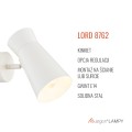 Lampa ścienna kinkiet, nowoczesny reflektor, stal kremowa biel E14 LORD 8762