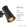 Argon Lampa kinkiet, nowoczesny reflektor, stal czarna E14 LORD 8763