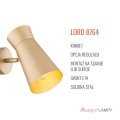 Argon Lampa kinkiet, nowoczesny reflektor, stal złoto E14 LORD 8764 