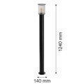 Argon Wysoka czarna aluminiowa lampa ogrodowa szkło ryflowane NORFOLK 8750 IP44 