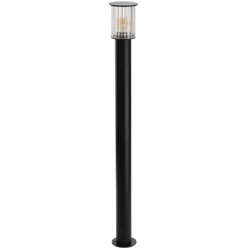 Wysoka czarna aluminiowa lampa ogrodowa szkło ryflowane NORFOLK 8750 IP44