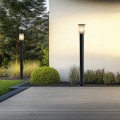 Argon Wysoka czarna aluminiowa lampa ogrodowa szkło ryflowane NORFOLK 8750 IP44 