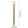 Argon Wysoka złota aluminiowa lampa ogrodowa E27 szkło ryflowane NORFOLK 8754 IP44 