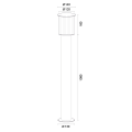 Argon Wysoka złota aluminiowa lampa ogrodowa E27 szkło ryflowane NORFOLK 8754 IP44 