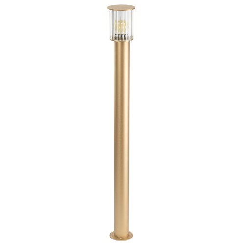 Wysoka złota aluminiowa lampa ogrodowa E27 szkło ryflowane NORFOLK 8754 IP44