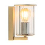 Argon Złoty kinkiet ogrodowy ryflowane szkło elegancki klasyczny styl NORFOLK 8752 IP44