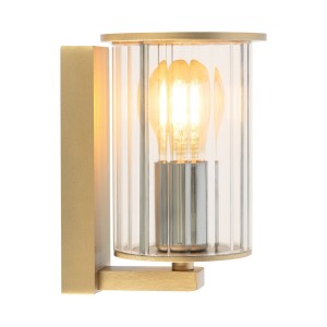 Argon Złoty kinkiet ogrodowy ryflowane szkło elegancki klasyczny styl NORFOLK 8752 IP44