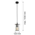 Argon Ogrodowa lampa wisząca aluminium szkło ryflowane idealna nad taras czarna NORFOLK 8751