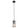 Argon Ogrodowa lampa wisząca aluminium szkło ryflowane idealna nad taras czarna NORFOLK 8751