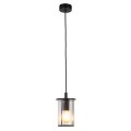 Argon Ogrodowa lampa wisząca aluminium szkło ryflowane idealna nad taras czarna NORFOLK 8751