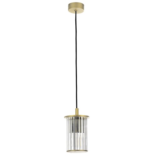 Ogrodowa lampa wisząca aluminium szkło ryflowane idealna nad taras złota NORFOLK 8755