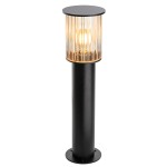 Argon Czarna aluminiowa lampa ogrodowa słupek ze szkłem ryflowanym klasyczny styl NORFOLK 8749 IP44