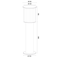 Argon Złota aluminiowa lampa ogrodowa słupek ze szkłem ryflowanym klasyczny styl NORFOLK 8753 IP44