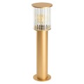 Argon Złota aluminiowa lampa ogrodowa słupek ze szkłem ryflowanym klasyczny styl NORFOLK 8753 IP44