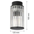 Argon Lampa Tubka sufitowa plafon ogrodowy  czarny z  aluminium szkło ryflowane elegancka styl hampton, Norfolk 8773 IP44