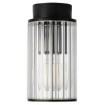 Argon Lampa Tubka sufitowa plafon ogrodowy  czarny z  aluminium szkło ryflowane elegancka styl hampton, Norfolk 8773 IP44