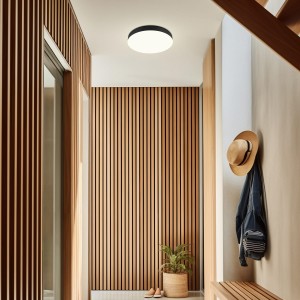 Plafon LED 36W okrągły czarny Lampa sufitowa 3 barwy światła 40cm IP54