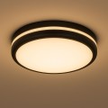 Plafon sufitowy LED okrągły czarny 3 barwy światła zmienna moc 22cm IP54 z czujnikiem ruchu
