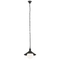Argon wisząca ogrodowa lampa na łańcuchu czarna IP44 mleczny klosz ERBA BIS 3285
