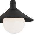Argon wisząca ogrodowa lampa na łańcuchu czarna IP44 mleczny klosz ERBA BIS 3285