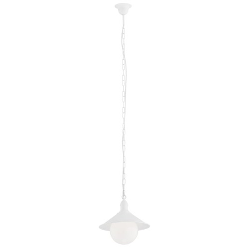 Argon wisząca ogrodowa lampa wisząca na łańcuchu biała mleczny klosz ERBA BIS 3296