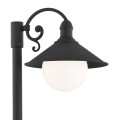 Argon ogrodowa lampa stojąca metal czarna mleczny klosz ERBA BIS 3284
