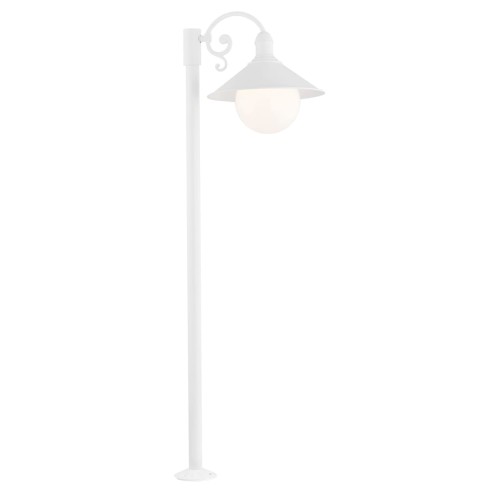 Argon ogrodowa lampa stojąca metal biała mleczny klosz ERBA BIS 3295