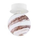 Argon lampka łazienkowa IP44 biała kremowa kulka alabaster marmur wzór kinkiet ścienny z kulką lub plafon sufitowy szklana kulka FABIO 8454