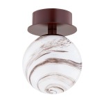 ARGON lampka łazienkowa IP44 czekoladowy brąz kulka alabaster marmur wzór kinkiet ścienny lub plafon sufitowy kinkiet z kulką mały plafon kulka FABIO 8455