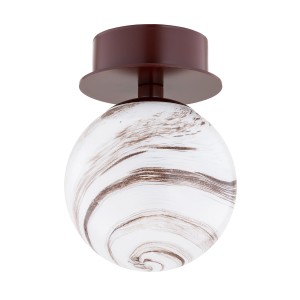 ARGON lampka łazienkowa IP44 czekoladowy brąz kulka alabaster marmur wzór kinkiet ścienny lub plafon sufitowy kinkiet z kulką mały plafon kulka FABIO 8455