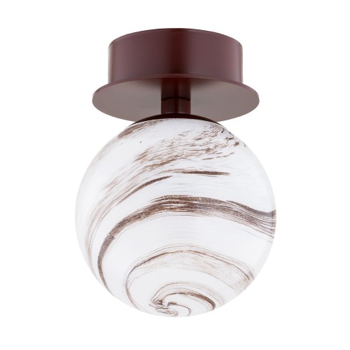 ARGON lampka łazienkowa IP44 czekoladowy brąz kulka alabaster marmur wzór kinkiet ścienny lub plafon sufitowy kinkiet z kulką mały plafon kulka FABIO 8455