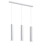 ARGON stalowa lampa wisząca chrom 3 GU10 tuby listwa styl glamour GOMERA 1316