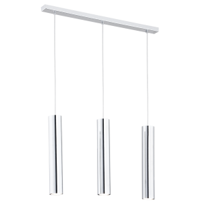 ARGON stalowa lampa wisząca chrom 3 GU10 tuby listwa styl glamour GOMERA 1316