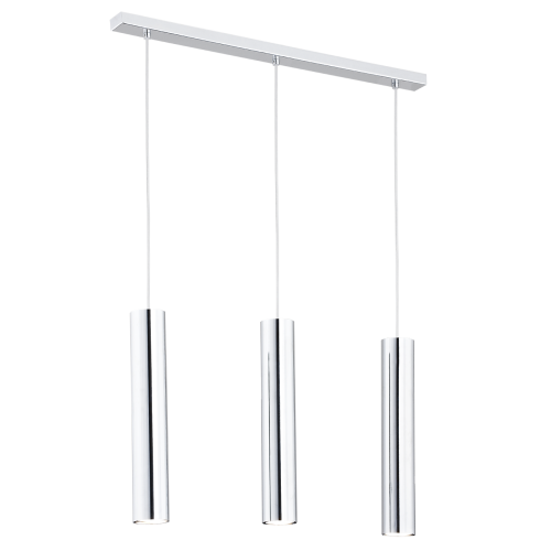 ARGON stalowa lampa wisząca chrom 3 GU10 tuby listwa styl glamour GOMERA 1316